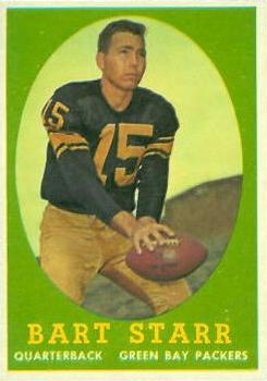 Bart Starr Signed 1958 Topps #66 Packers Football Card PSA Auto 9