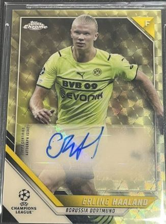 2021 Topps Chrome UEFA Erling Haaland Superfractor 1/1 Auto - $200,000