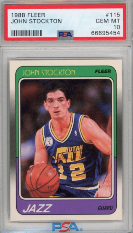 1988-89 Fleer John Stockton RC #115