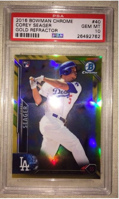 2016 Bowman Chrome Corey Seager Rookie Card #40 (GOLD REFRACTOR)