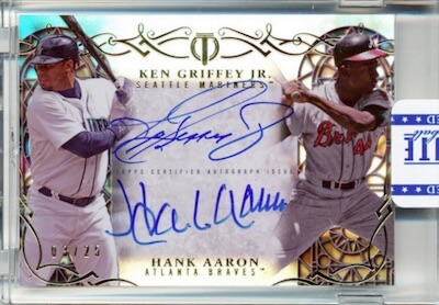 2015 Topps Tribute Hank Aaron Dual Auto /25 TDA-GA PSA 10