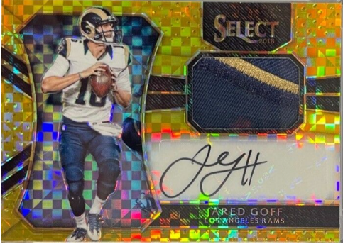 2016 Panini Select Gold Prizm Jared Goff Patch Autograph Rookie /10 #RM-JG