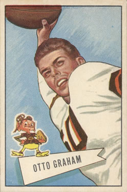 Otto Graham Cleveland Browns Football Card / Stats 18x24 Full Color Poster