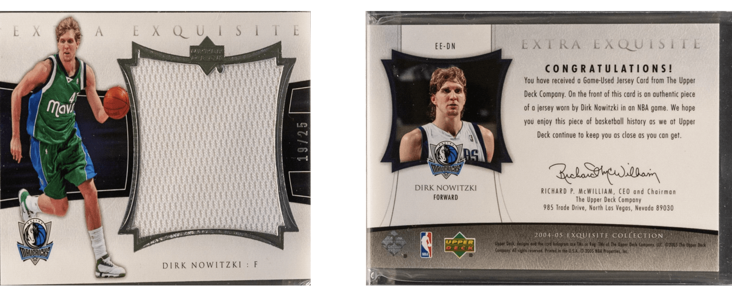 2004 Upper Deck Extra Exquisite Jersey Dirk Nowitzki #EE-DN /25