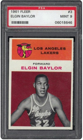 1961 Fleer Elgin Baylor Rookie Card #3