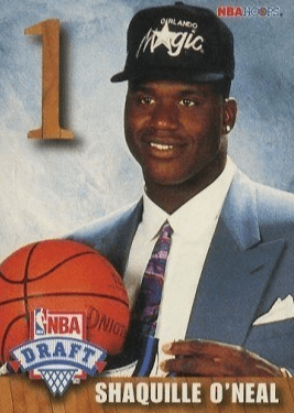 1992 Hoops Draft Redemption #A Shaquille O'Neal Rookie Card