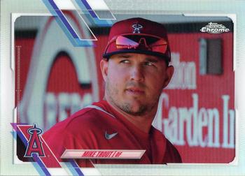 Mike Trout 2021 Topps Chrome Baseball Card #27 Graded CSG 8