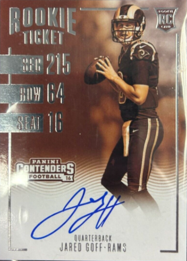 2016 Panini Contenders Sepia Cracked Ice Jared Goff #301B