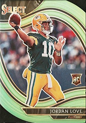 PSーLOVE 2020 Panini Select Die-Cut Prizm Neon Green #347 Jordan Love