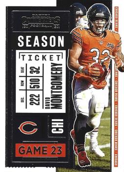 DAVID MONTGOMERY Jersey 2020 Panini Score Football 1ST Score FS-DM Chicago  Bears