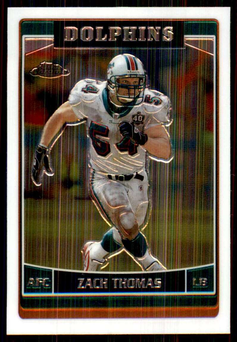 Zach Thomas football card (Miami Dolphins Legend Dallas Cowboys) 2008 Upper  Deck #98 at 's Sports Collectibles Store