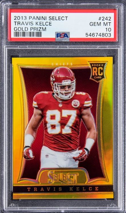 2013 Panini Select Travis Kelce Rookie Card #242 (Gold Prizm) 