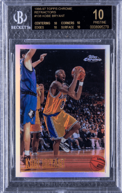 1996 Topps Chrome Refractors #138 Kobe Bryant - $1,752,000