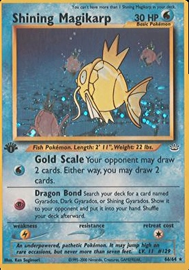 pokemon card shining magikarp Credit Card Skin or Shining Gyarados Pokemon 2001 Shining Magikarp Holo