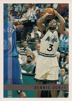 1994-95 Dennis Scott Card #19 Stadium Club Clear Cut Orlando Magic  Basketball