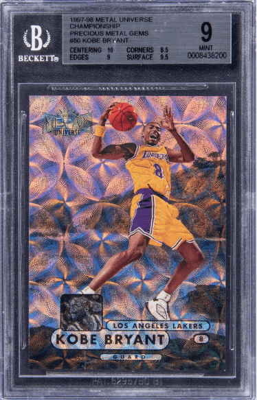 1998-99 Metal Universe Championship Precious Metal Gems Kobe Bryant #86 - $144,000