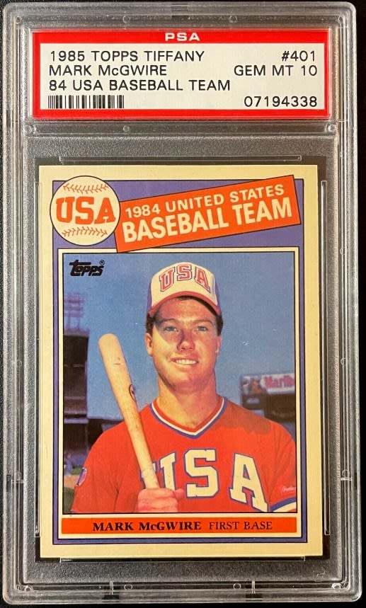 1985 Mark McGwire Topps Tiffany (1984 US Olympic Team) #401