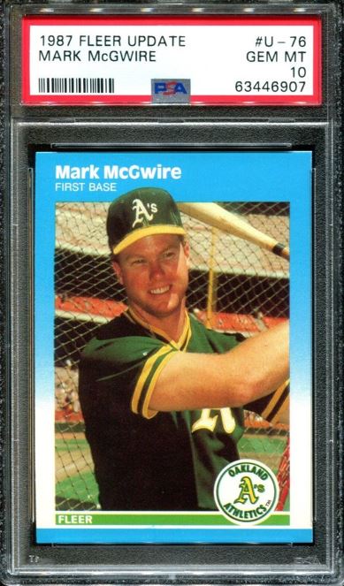 1987 Fleer Update Mark McGwire Rookie Card #U-76