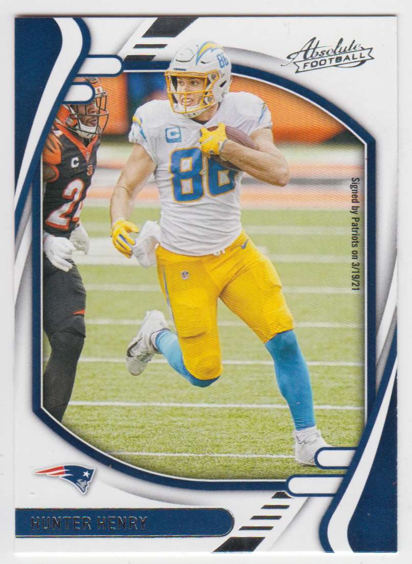 2021 Score HUNTER HENRY Scorecard #241 Chargers Patriots