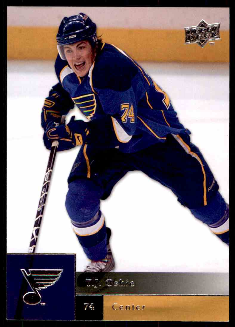 T.J. Oshie 2008-09 Upper Deck SP Game Used Edition Authentic Rookie 464/999  #158 St.