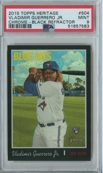 2019 Topps Heritage Vladimir Guerrero Jr. Rookie Card #504 (BLACK REFRACTOR) 