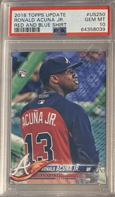 2018 Ronald Acuna Jr. Topps Update Red & Blue Shirt #US250