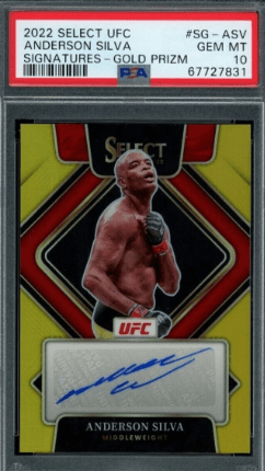 2022 Panini Select Anderson Silva Gold Prizm /10 #SG-ASV