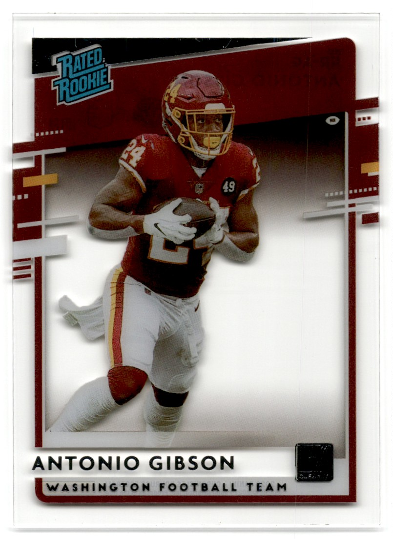 2021 Panini Contenders Optic NFL #39 Antonio Gibson /175 Red Holo Season  Ticket