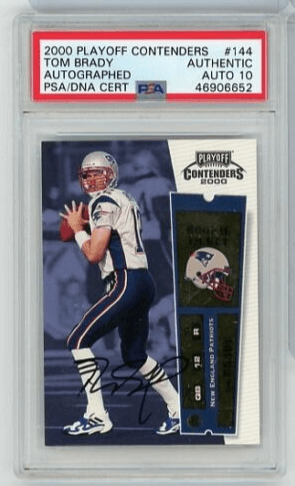 2000 Playoff Contenders Championship Rookie Ticket Tom Brady Autograph #144