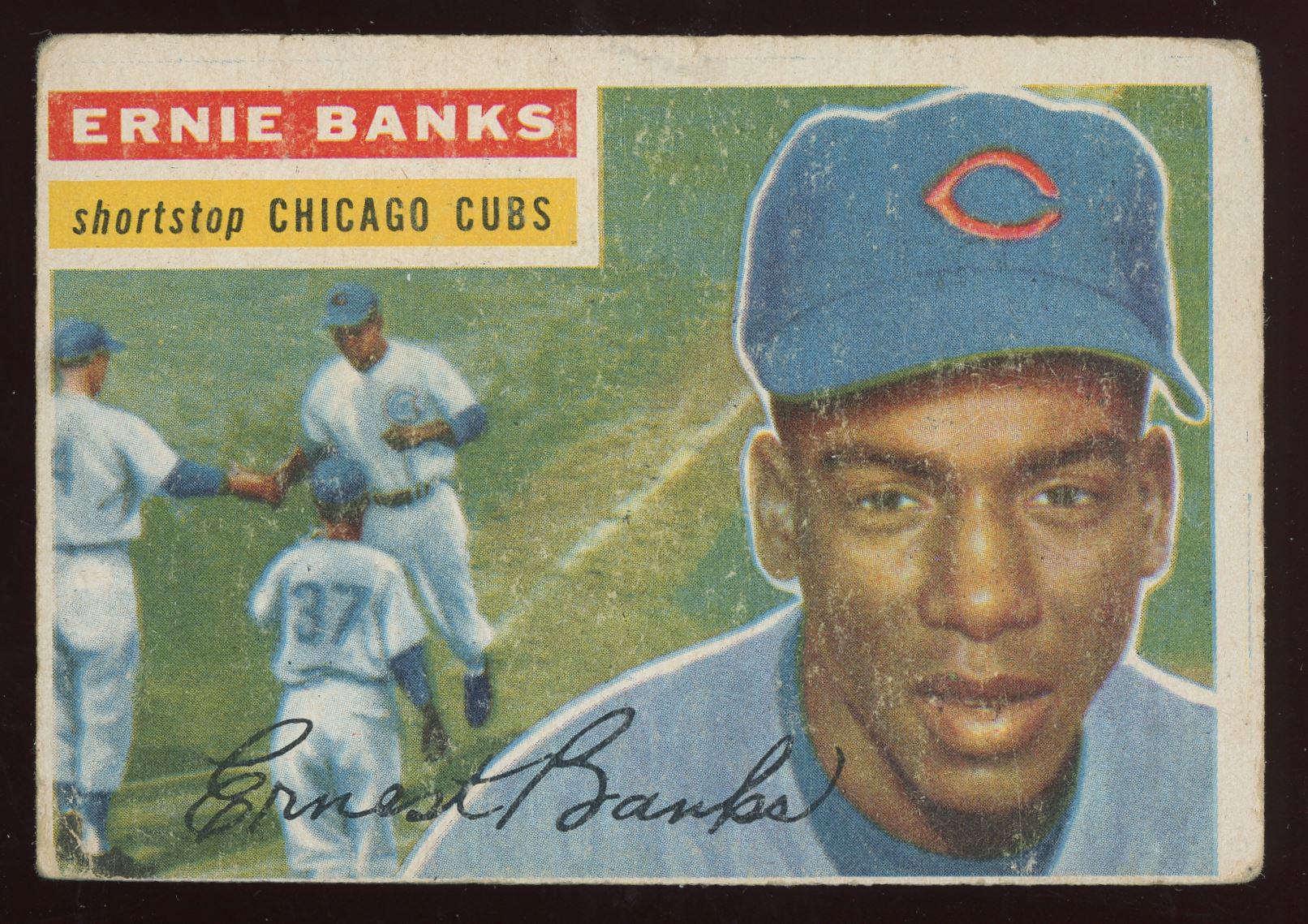 1956 Topps 15 Ernie Banks Value Baseball Cardbase