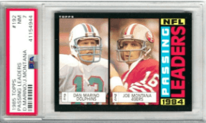 1985 Topps Dan Marino / Joe Montana Passing Leaders #192