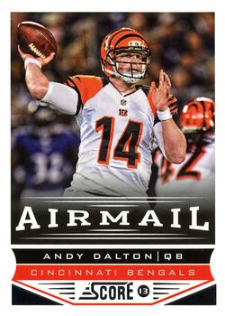 2018 Score Football #14 Andy Dalton Bengals Home & Away Game Used