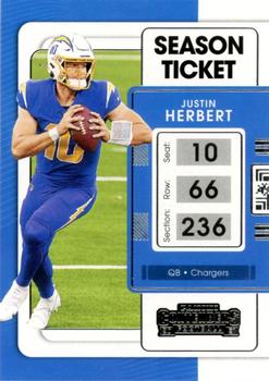 Justin Herbert Chargers Signed Autographed Panini Score Football Card –