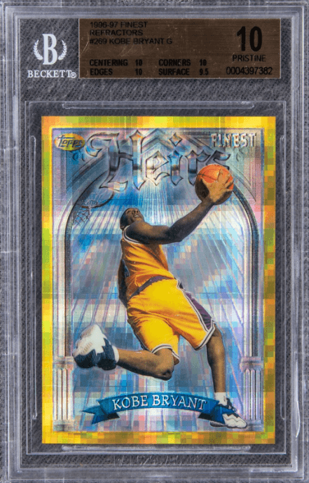1996-97 Topps Finest Gold Refractor #269 Kobe Bryant Rookie Card - $206,400