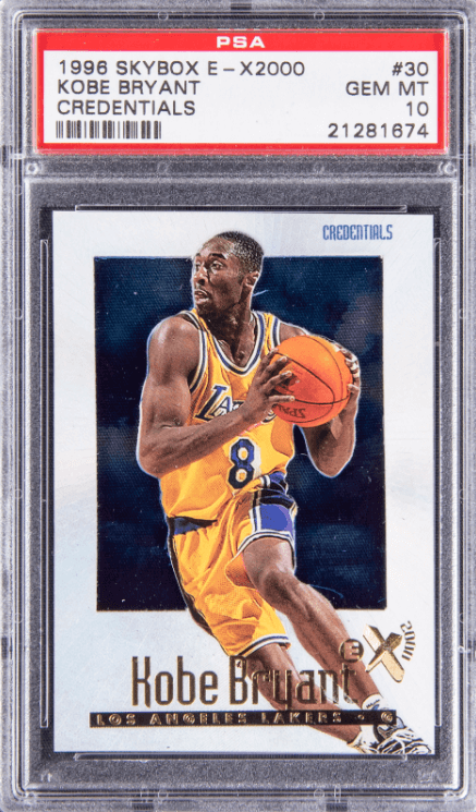 1996-97 SkyBox E-X2000 Credentials #30 Kobe Bryant Rookie Card (#260/499) - $602,400