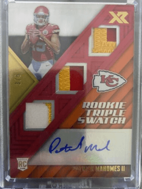 2017 Panini XR Patrick Mahomes RC Auto Triple Jersey #164 /25