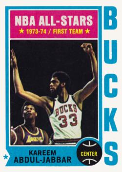  1974 Topps # 1 Kareem Abdul-Jabbar Milwaukee Bucks (Basketball  Card) VG Bucks UCLA : Collectibles & Fine Art