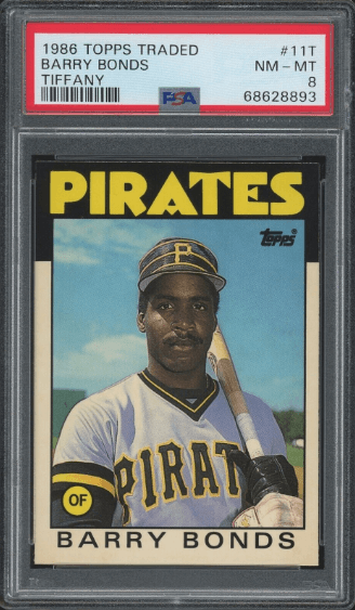 Barry Bonds (Pittsburgh Pirates) 1986 Topps Traded Baseball #11T RC Rookie  Card - PSA 10 GEM MINT (New Label)