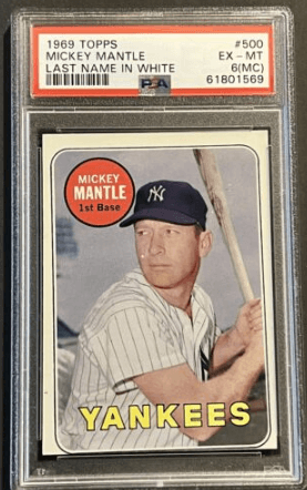 1969 Topps Mickey Mantle #500 (White Letters)
