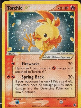 2004 Pokémon Ex Team Rocket Returns Holo Gold Star Torchic #108 - $50,000