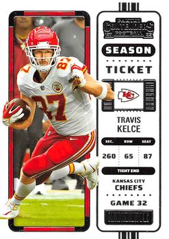 Travis Kelce 2022 Panini Score Football # 115 Base Kansas City Chiefs GOLD