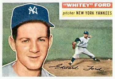 1954 Topps #37 Whitey Ford White Back Yankees HALL-OF-FAME 1 - POOR B54T 02  6459