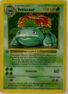 1999 1st Edition Shadowless Venusaur #15 - $28,255