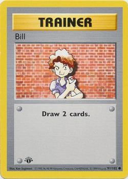 1999 trainer pokemon card value 1999 Pokemon Base Set 1st Edition #91/102 Bill Value null