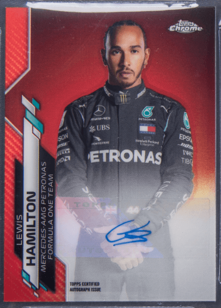 2020 Topps Chrome Formula 1 Autographs Red Refractor Lewis Hamilton /5 #F1A-LH