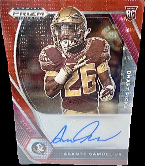 2021 sale panini select asante samuel jr rookie white prizm field level. #26/35.