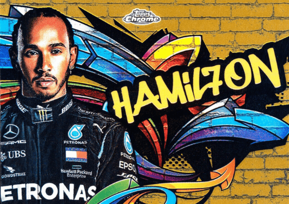 2020 Topps Chrome Formula 1 Lewis Hamilton Track Tags Gold Refractor /50