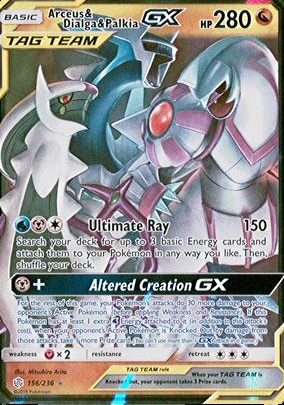 Arceus & Dialga & Palkia Tag Team GX Trading Cards: Values, Tracking ...