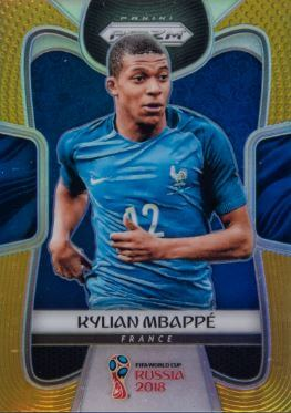 2018 Panini Prizm World Cup Gold Prizm Kylian Mbappé /10 #80—$216,000