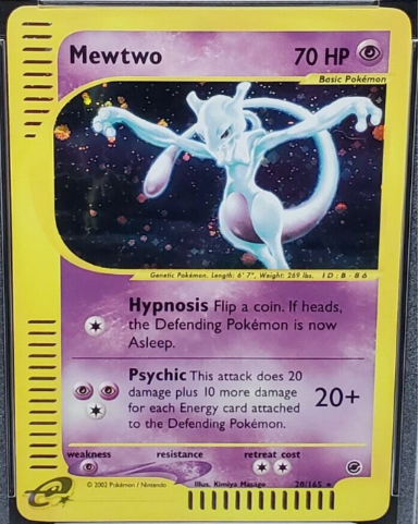 2002 Pokémon Mewtwo 20/165 Expedition Holofoil Rare E-Reader